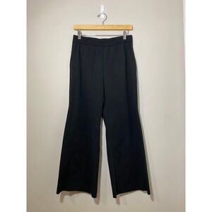 MEIMEIJ Black Wide Leg Elastic Waist Dressy‎ Stretch Knit Pants Womens Sz 28